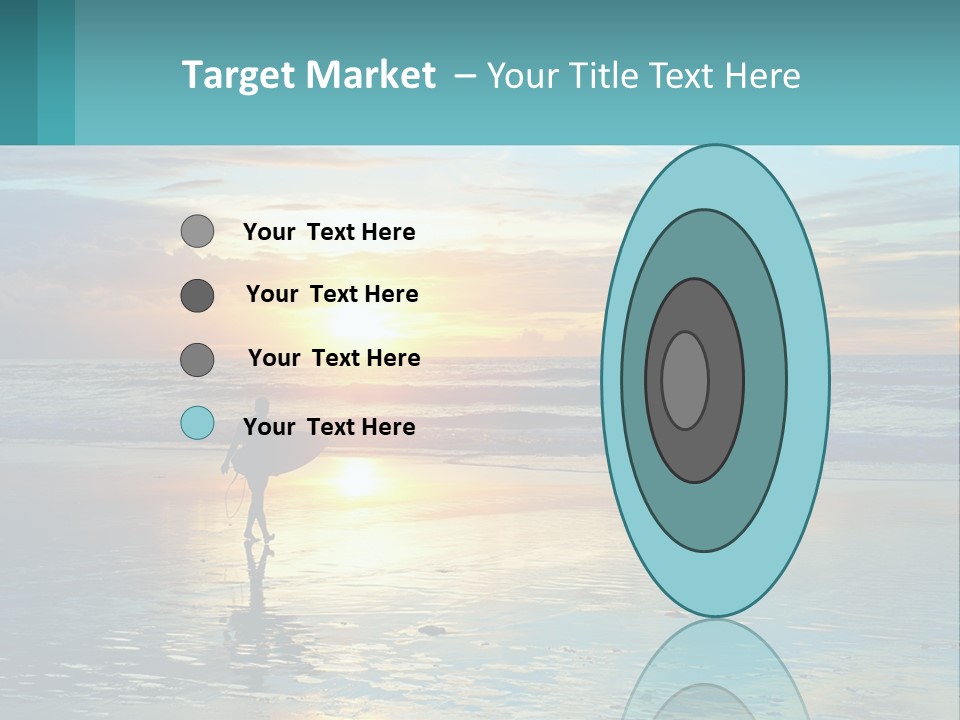 A Person Holding A Surfboard On A Beach At Sunset PowerPoint Template