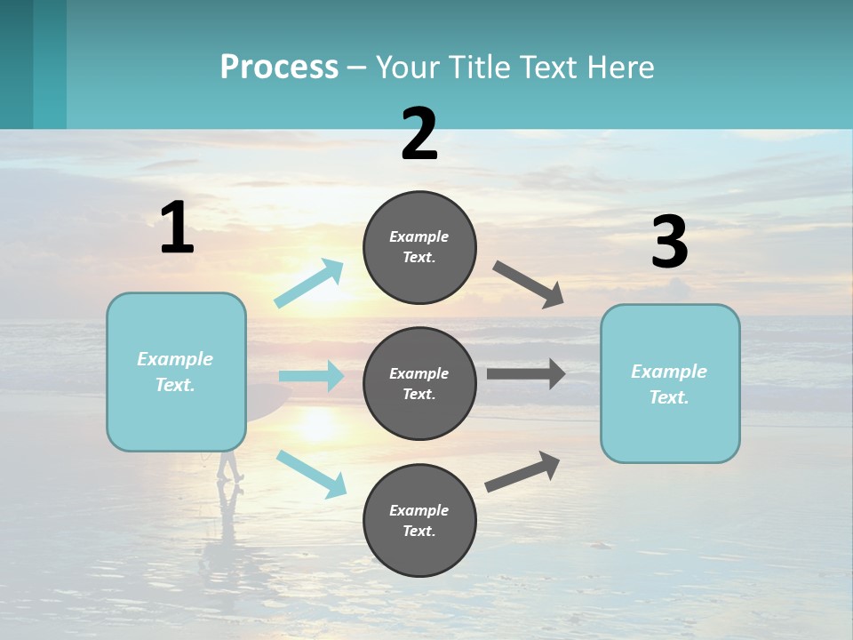 A Person Holding A Surfboard On A Beach At Sunset PowerPoint Template