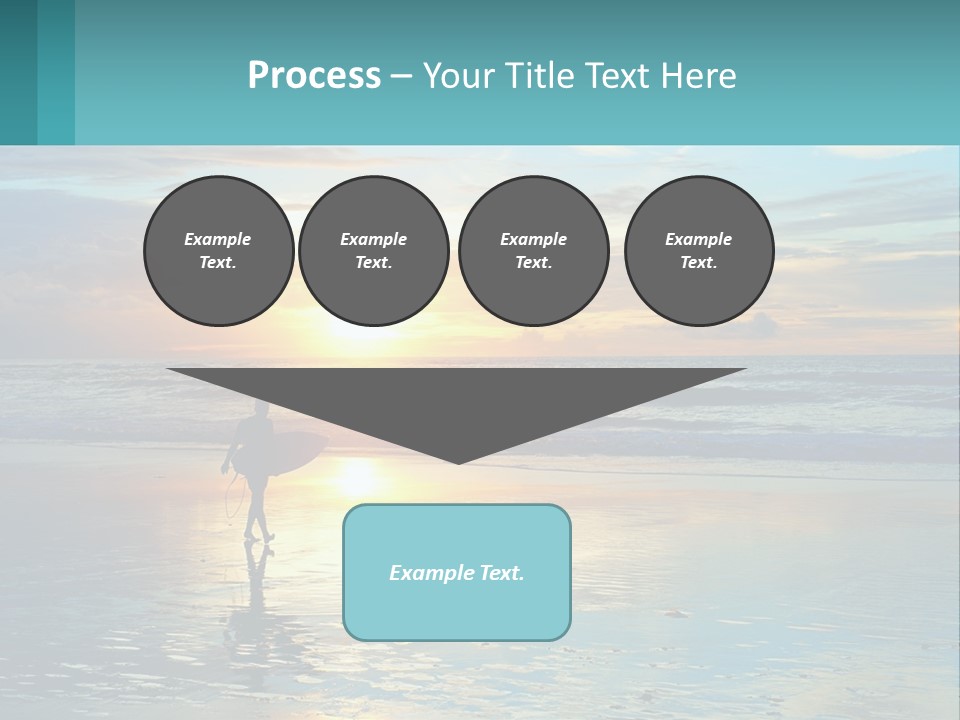 A Person Holding A Surfboard On A Beach At Sunset PowerPoint Template