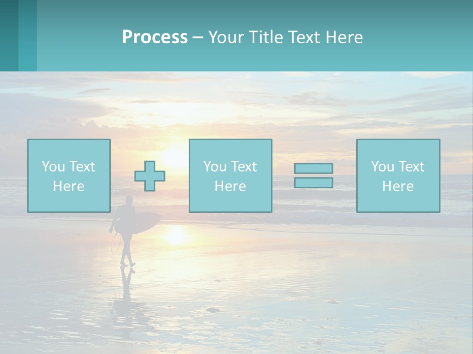A Person Holding A Surfboard On A Beach At Sunset PowerPoint Template