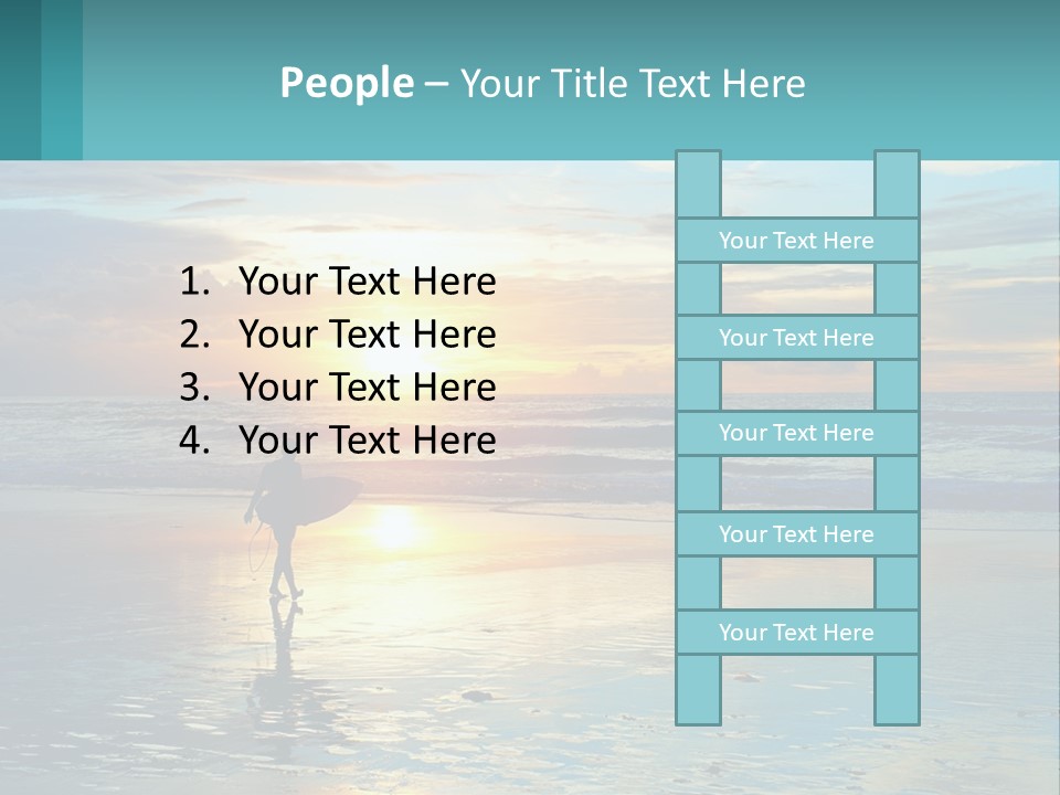 A Person Holding A Surfboard On A Beach At Sunset PowerPoint Template