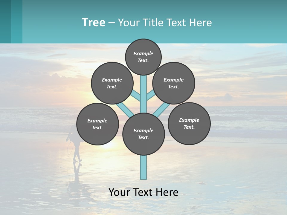 A Person Holding A Surfboard On A Beach At Sunset PowerPoint Template