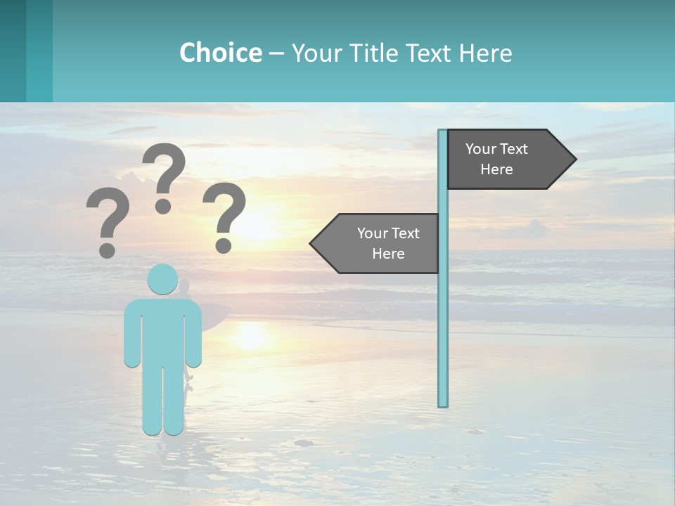 A Person Holding A Surfboard On A Beach At Sunset PowerPoint Template