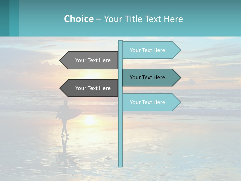 A Person Holding A Surfboard On A Beach At Sunset PowerPoint Template