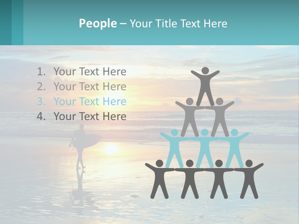 A Person Holding A Surfboard On A Beach At Sunset PowerPoint Template