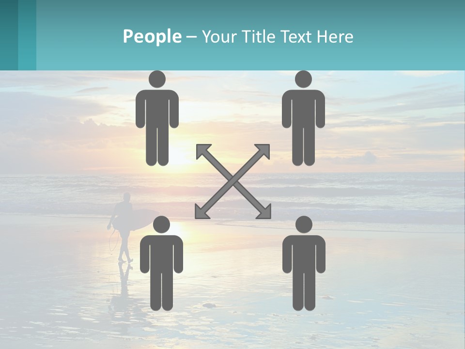 A Person Holding A Surfboard On A Beach At Sunset PowerPoint Template