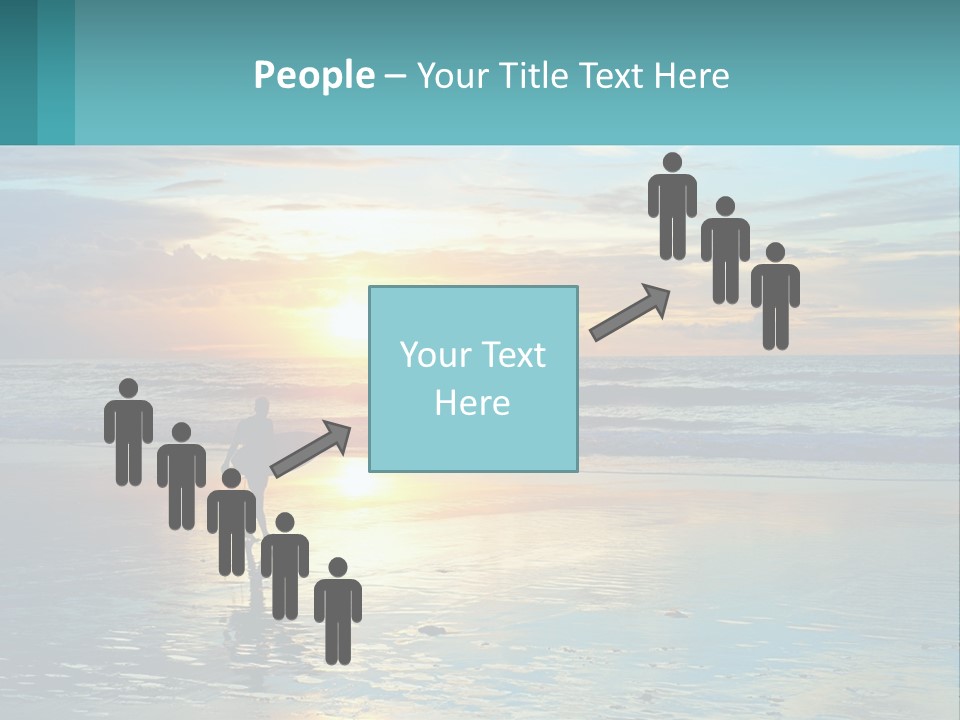 A Person Holding A Surfboard On A Beach At Sunset PowerPoint Template