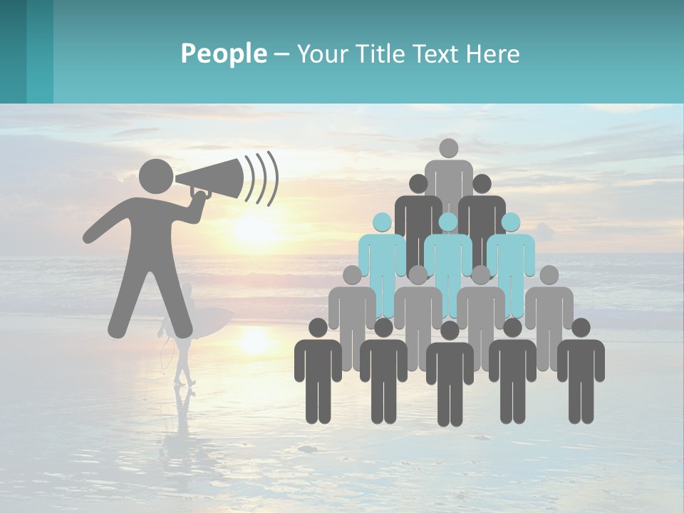 A Person Holding A Surfboard On A Beach At Sunset PowerPoint Template