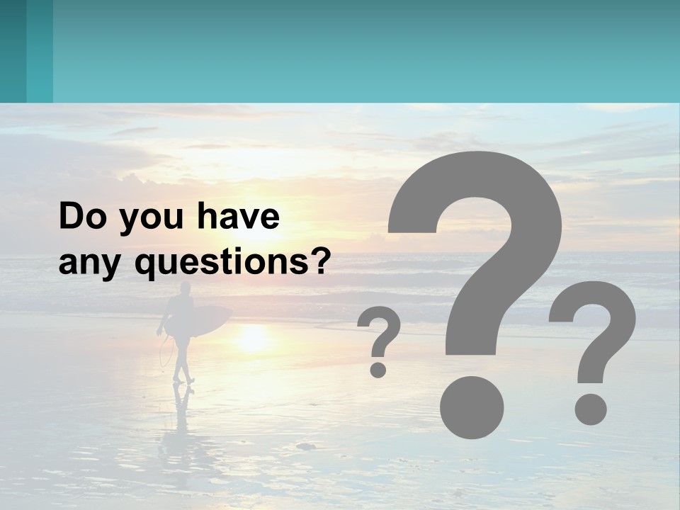 A Person Holding A Surfboard On A Beach At Sunset PowerPoint Template