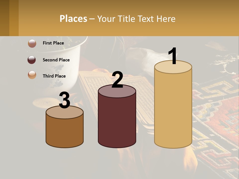 A Potted Plant Sitting On Top Of A Wooden Table PowerPoint Template