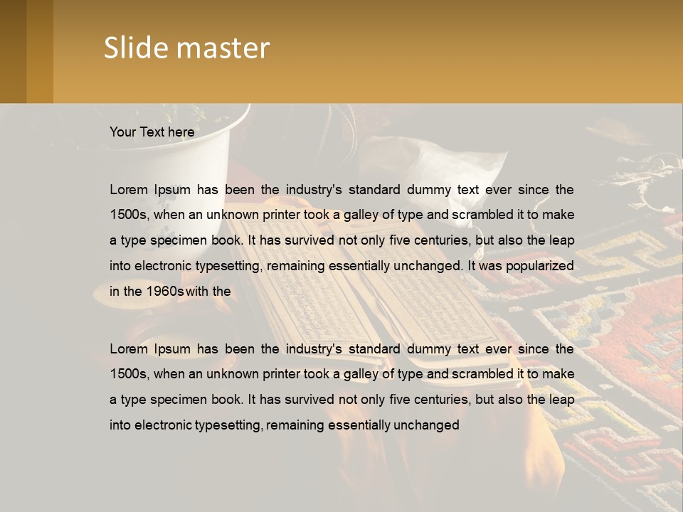 A Potted Plant Sitting On Top Of A Wooden Table PowerPoint Template