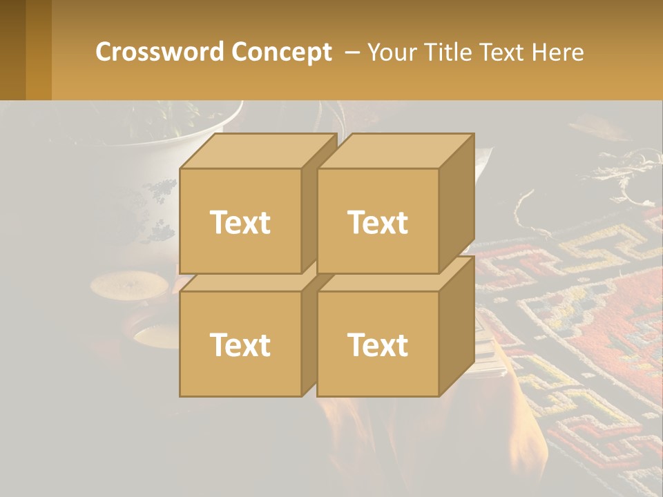 A Potted Plant Sitting On Top Of A Wooden Table PowerPoint Template