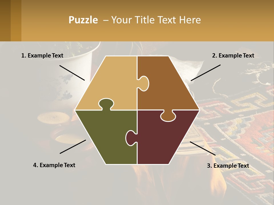 A Potted Plant Sitting On Top Of A Wooden Table PowerPoint Template