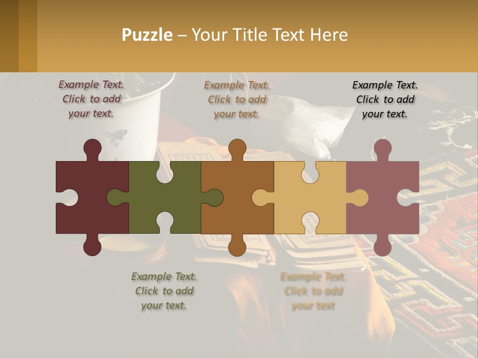 A Potted Plant Sitting On Top Of A Wooden Table PowerPoint Template