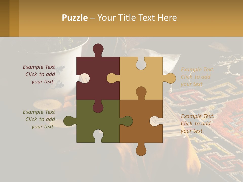 A Potted Plant Sitting On Top Of A Wooden Table PowerPoint Template