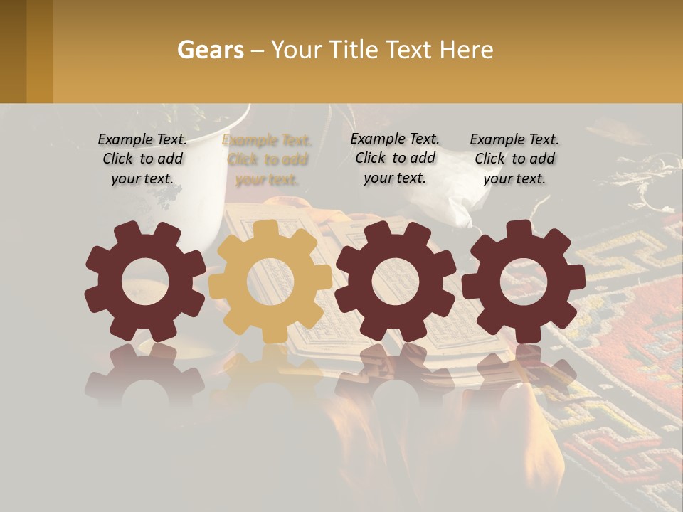 A Potted Plant Sitting On Top Of A Wooden Table PowerPoint Template