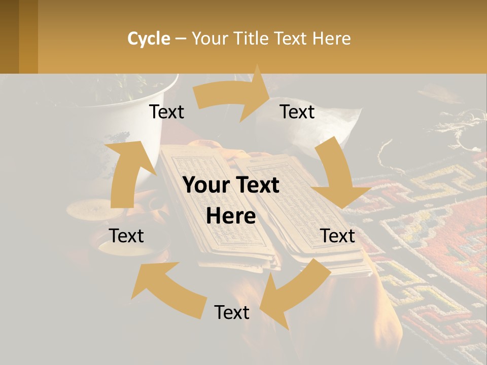 A Potted Plant Sitting On Top Of A Wooden Table PowerPoint Template