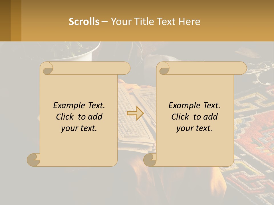 A Potted Plant Sitting On Top Of A Wooden Table PowerPoint Template