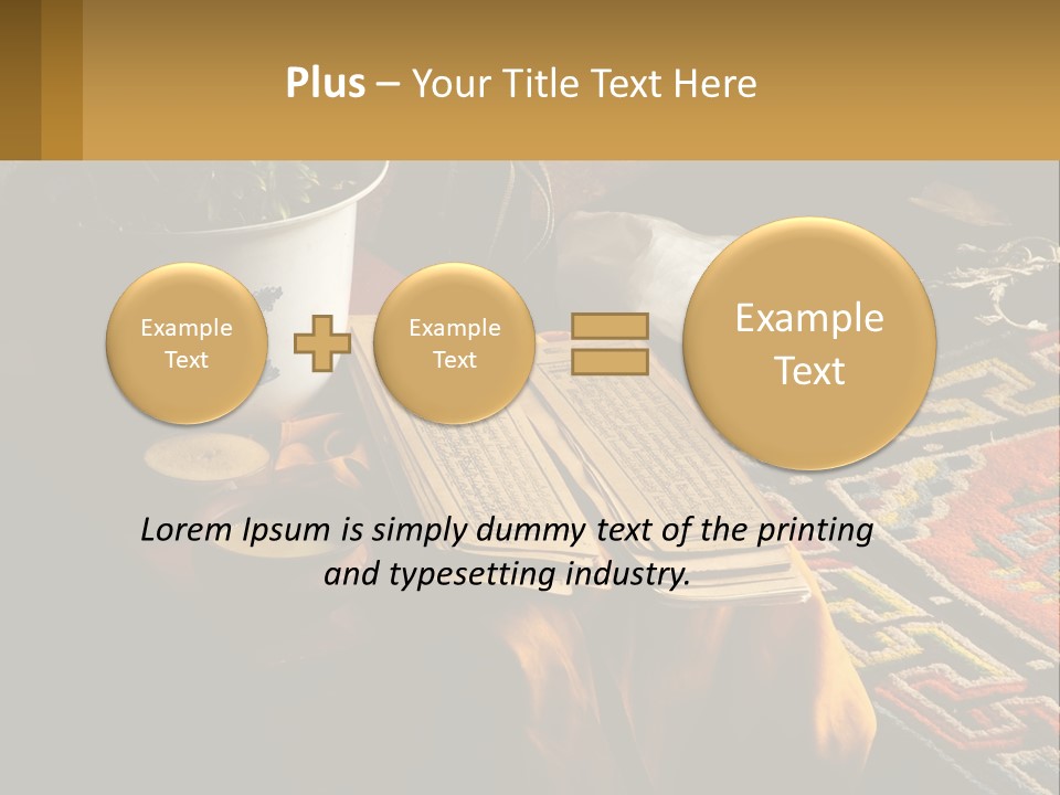 A Potted Plant Sitting On Top Of A Wooden Table PowerPoint Template