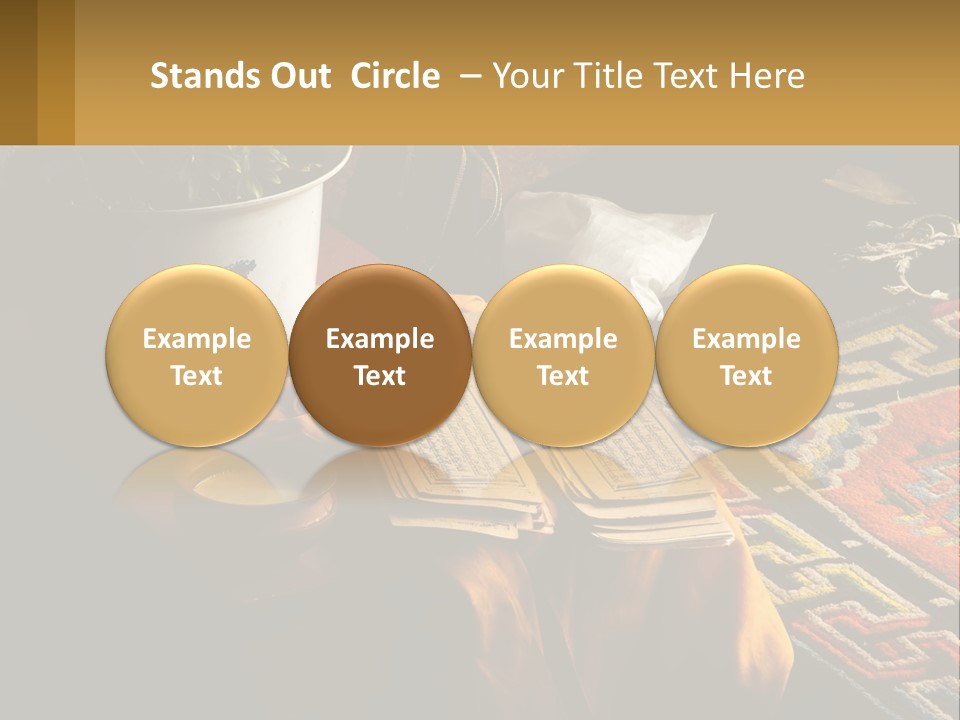 A Potted Plant Sitting On Top Of A Wooden Table PowerPoint Template