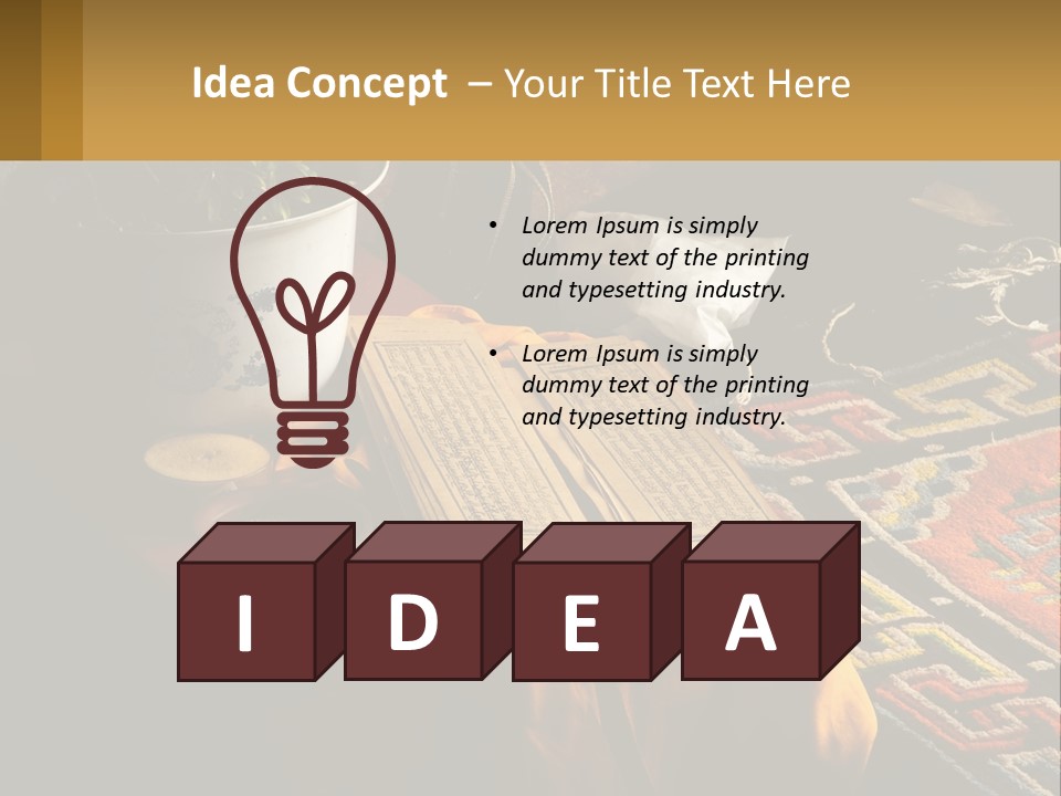 A Potted Plant Sitting On Top Of A Wooden Table PowerPoint Template