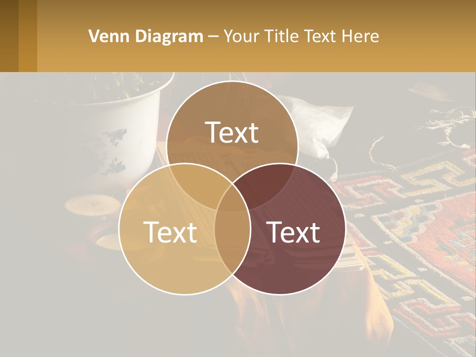 A Potted Plant Sitting On Top Of A Wooden Table PowerPoint Template