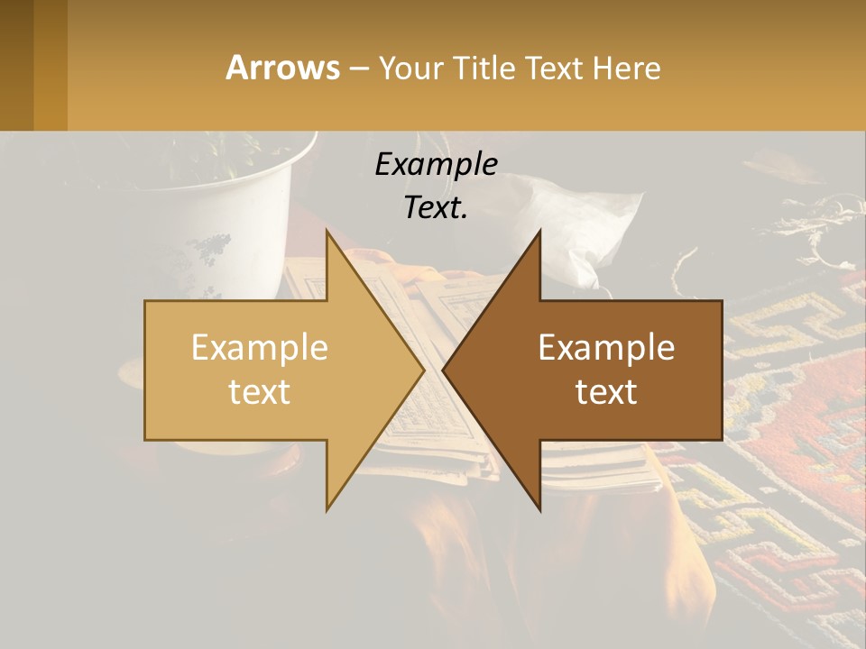 A Potted Plant Sitting On Top Of A Wooden Table PowerPoint Template