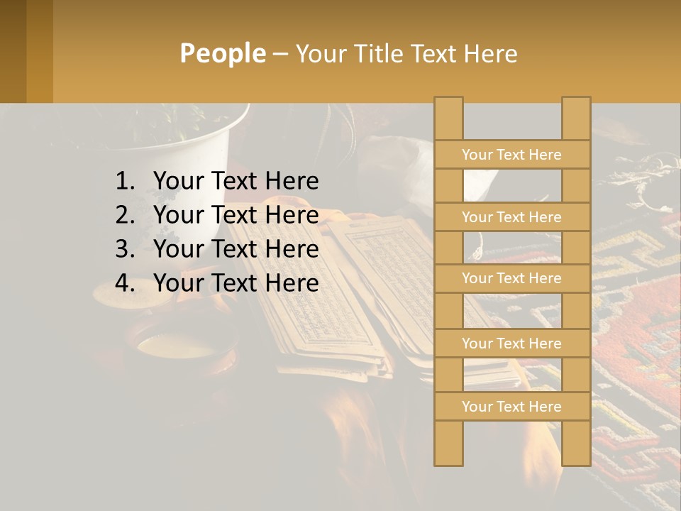 A Potted Plant Sitting On Top Of A Wooden Table PowerPoint Template