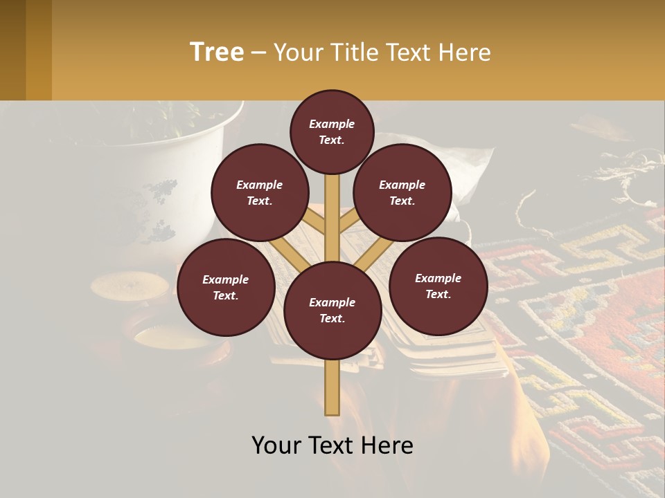 A Potted Plant Sitting On Top Of A Wooden Table PowerPoint Template