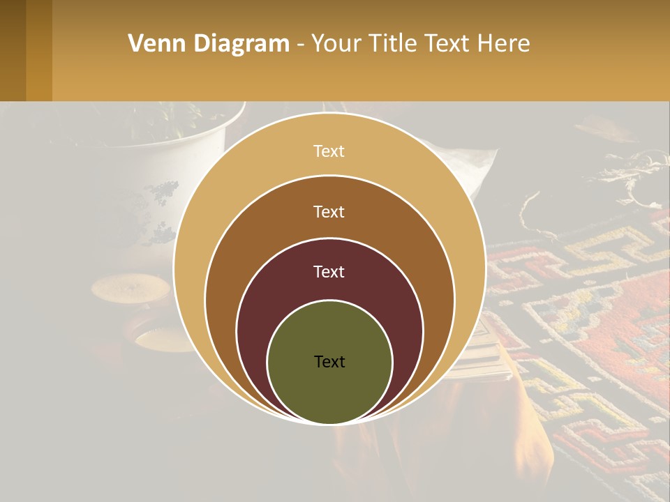A Potted Plant Sitting On Top Of A Wooden Table PowerPoint Template