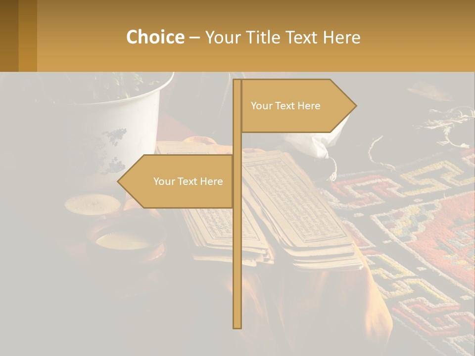 A Potted Plant Sitting On Top Of A Wooden Table PowerPoint Template