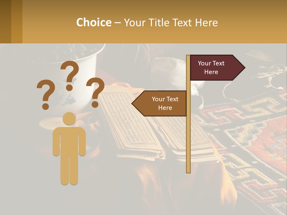 A Potted Plant Sitting On Top Of A Wooden Table PowerPoint Template