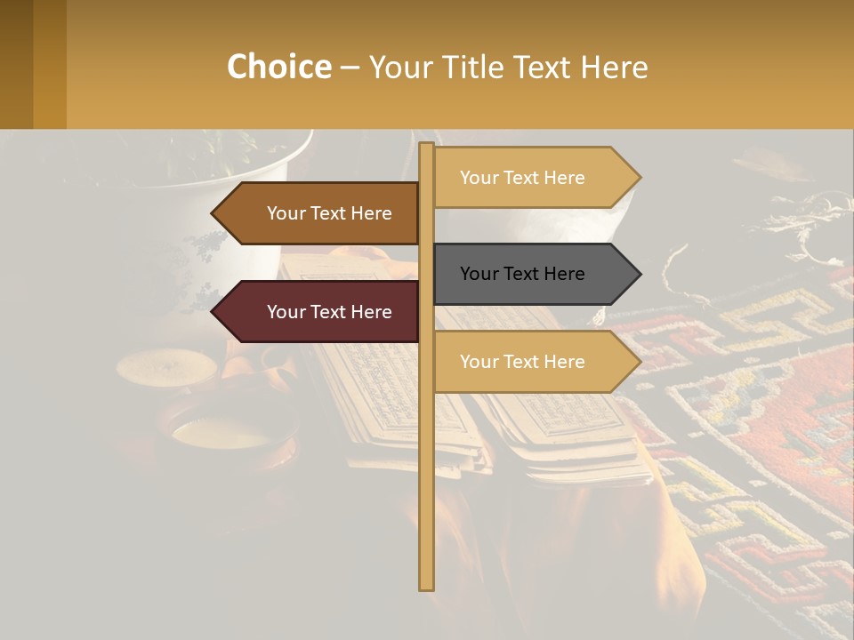 A Potted Plant Sitting On Top Of A Wooden Table PowerPoint Template