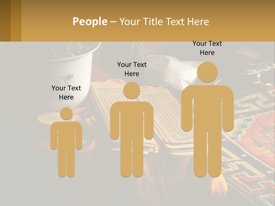 A Potted Plant Sitting On Top Of A Wooden Table PowerPoint Template