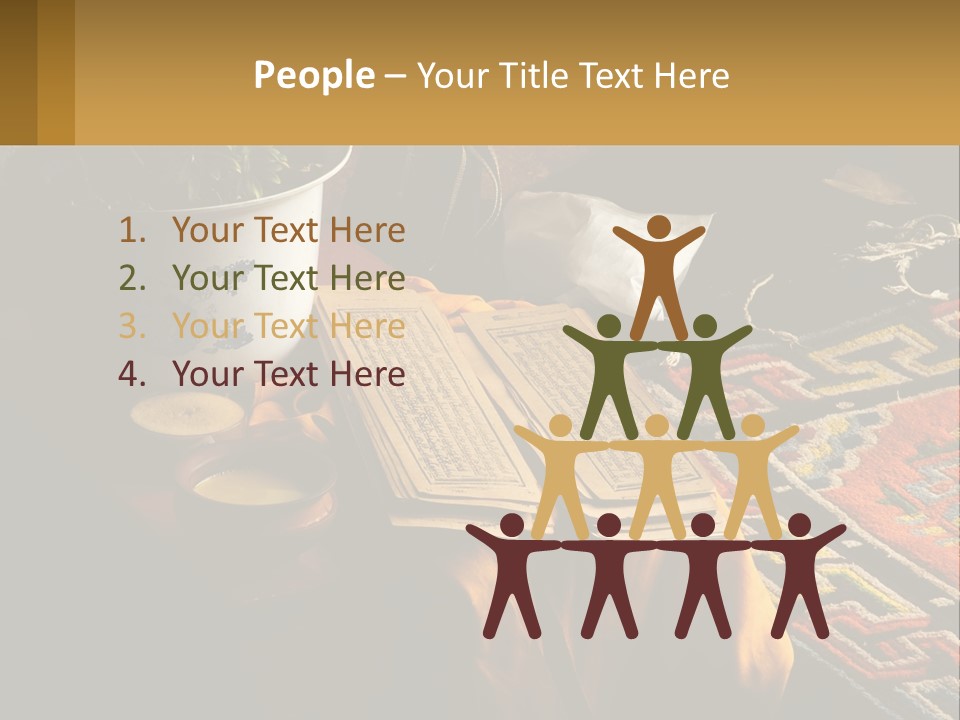 A Potted Plant Sitting On Top Of A Wooden Table PowerPoint Template