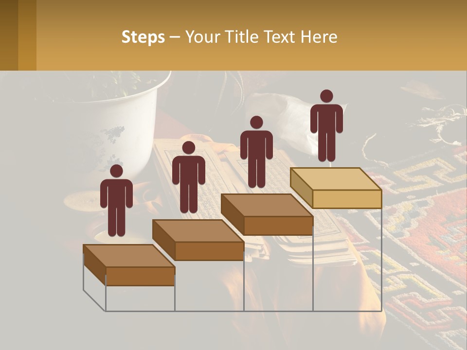 A Potted Plant Sitting On Top Of A Wooden Table PowerPoint Template