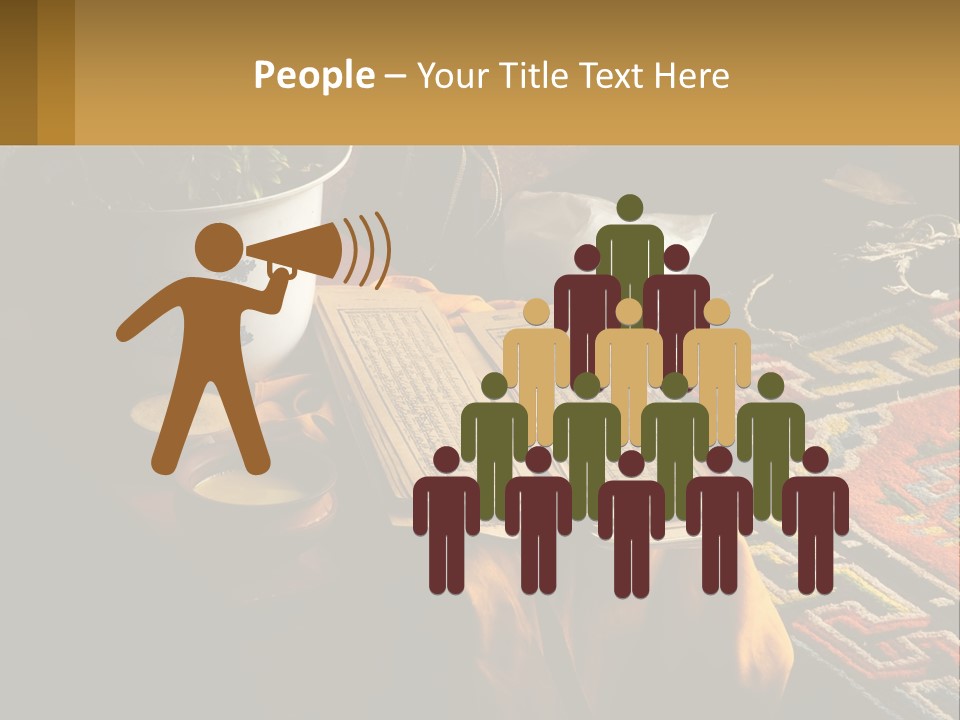 A Potted Plant Sitting On Top Of A Wooden Table PowerPoint Template