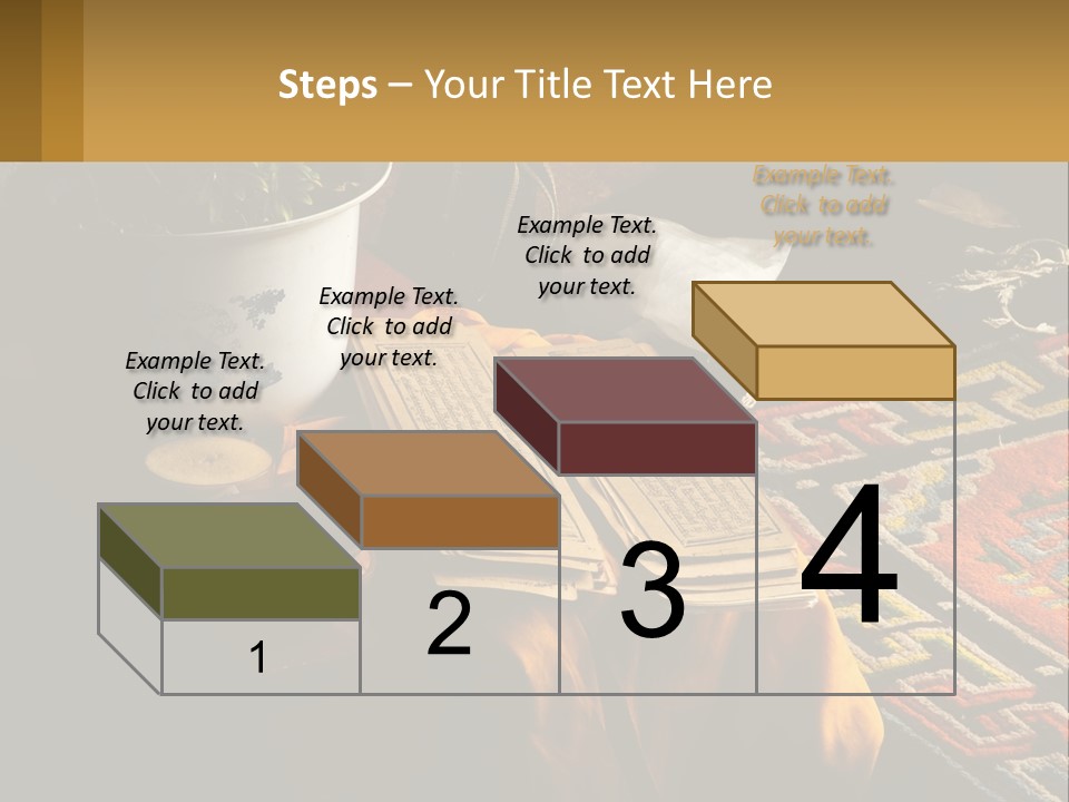 A Potted Plant Sitting On Top Of A Wooden Table PowerPoint Template