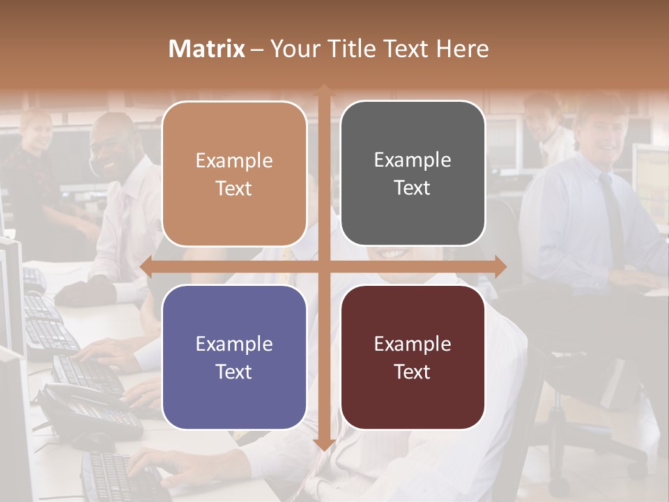 A Group Of People Sitting In Front Of Computers PowerPoint Template