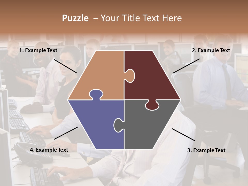 A Group Of People Sitting In Front Of Computers PowerPoint Template