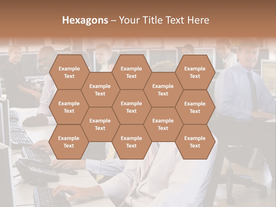 A Group Of People Sitting In Front Of Computers PowerPoint Template