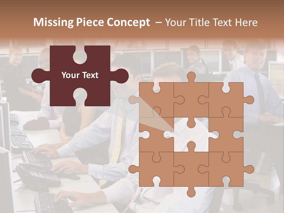 A Group Of People Sitting In Front Of Computers PowerPoint Template