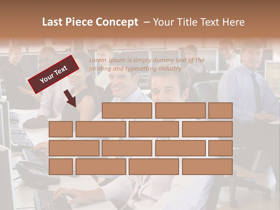 A Group Of People Sitting In Front Of Computers PowerPoint Template