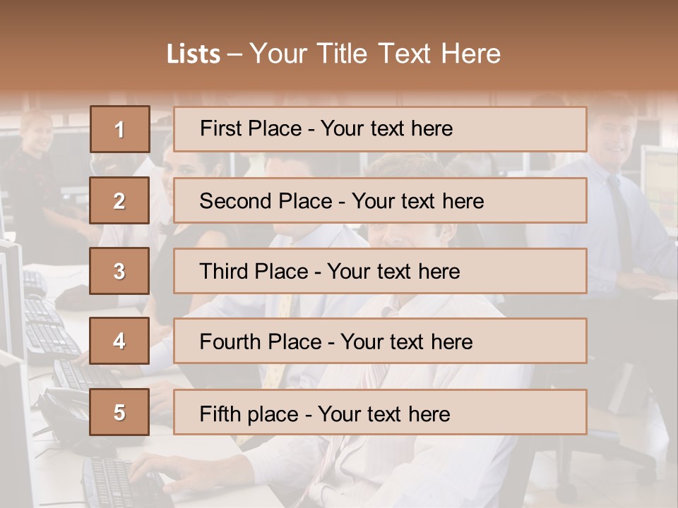 A Group Of People Sitting In Front Of Computers PowerPoint Template
