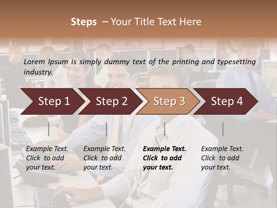 A Group Of People Sitting In Front Of Computers PowerPoint Template
