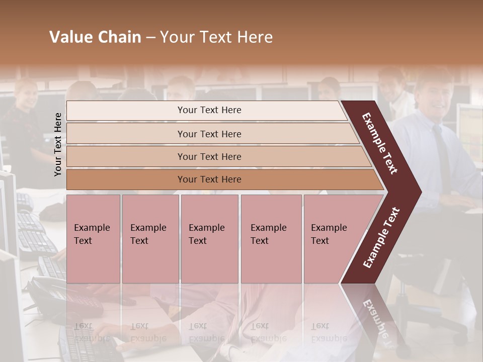 A Group Of People Sitting In Front Of Computers PowerPoint Template