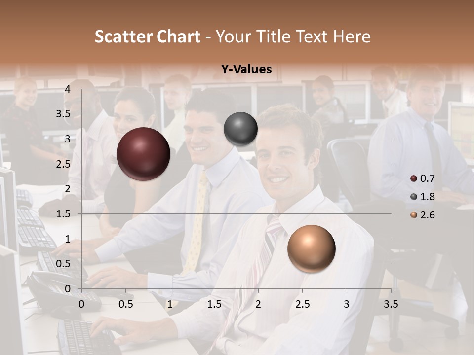 A Group Of People Sitting In Front Of Computers PowerPoint Template