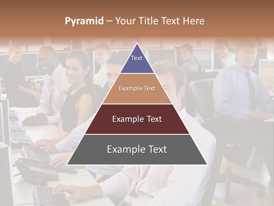 A Group Of People Sitting In Front Of Computers PowerPoint Template