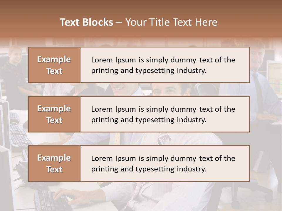 A Group Of People Sitting In Front Of Computers PowerPoint Template