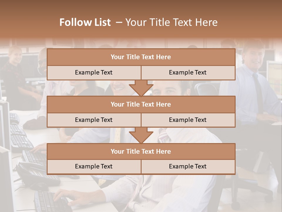 A Group Of People Sitting In Front Of Computers PowerPoint Template